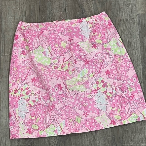 Lilly Pulitzer Size 4 Preppy Beach Blanket Bingo Floral Paisley Summer Skirt - Picture 2 of 8